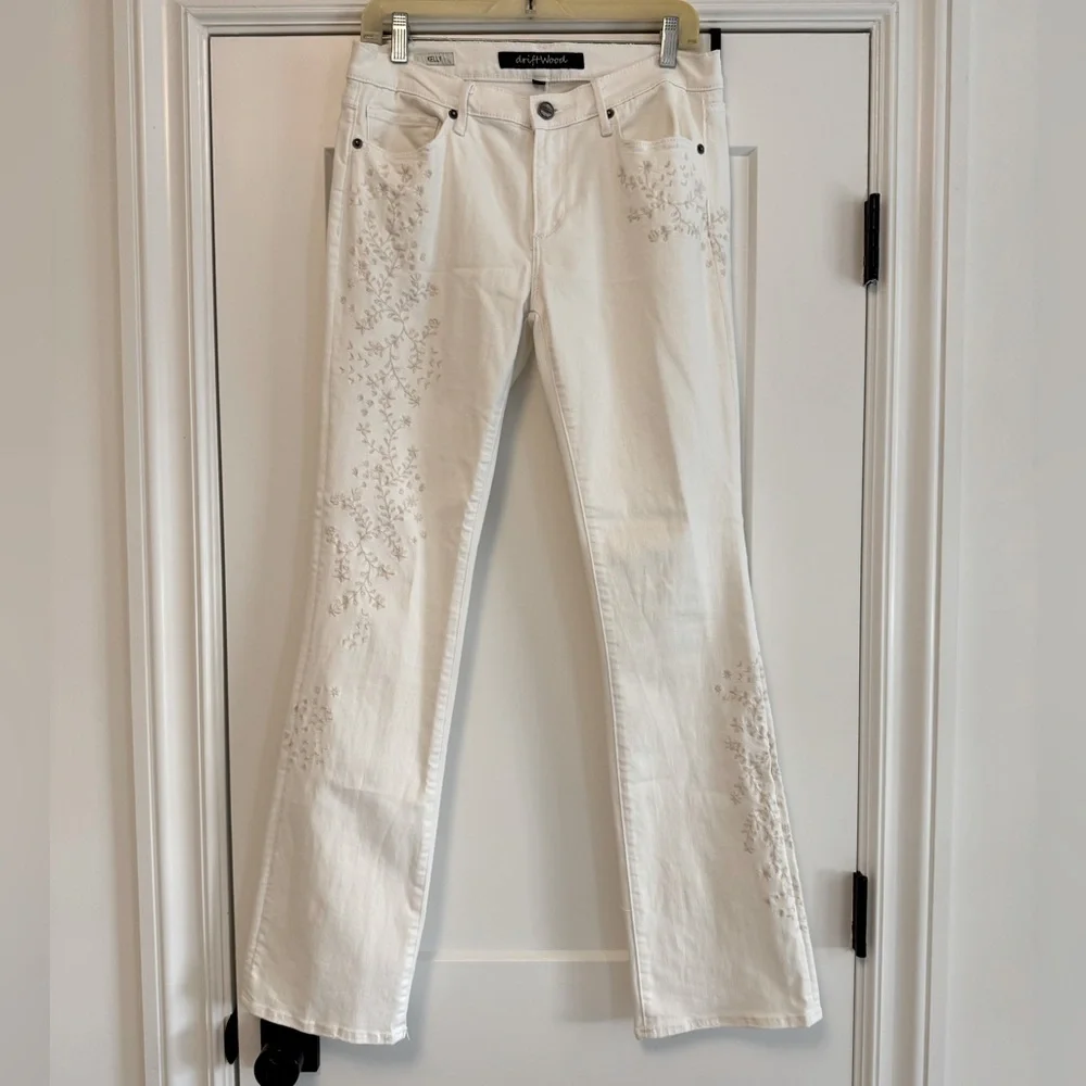 Driftwood White Embroidered Women Jeans - Picture 1 of 5